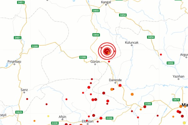 Sivas'ta 4.5 büyüklüğünde deprem