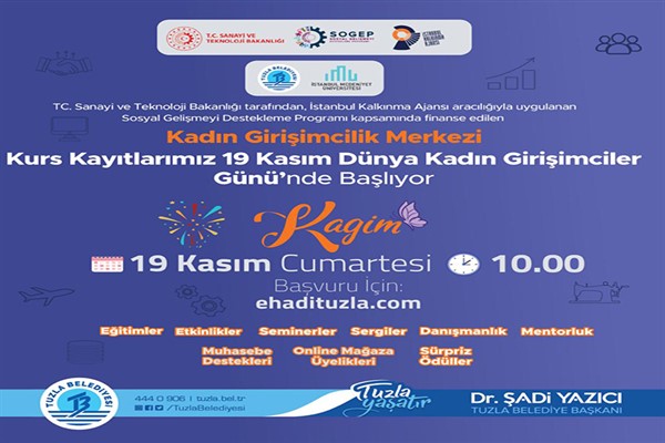 Tuzla Belediyesi Kadın Girişimcilik Merkezi’nde 12 farklı branşta eğitimler başlıyor
