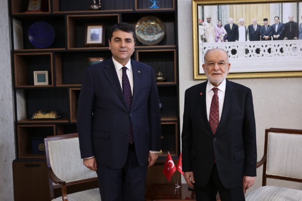 Karamollaoğlu, DP Genel Başkanı Uysal'ı ağırladı